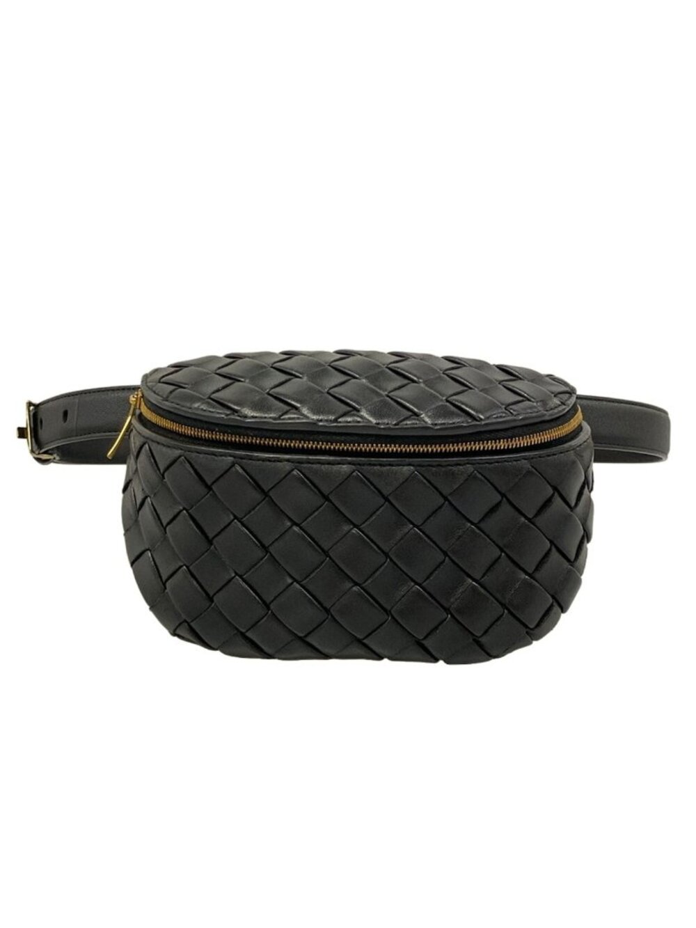 Bottega Veneta Waist Pouch Intrecciato Black Leather